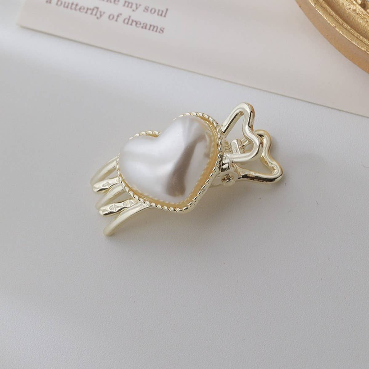 METAL PEARL HAIRPIN BANGS CLIP DUCKBILL CLIP