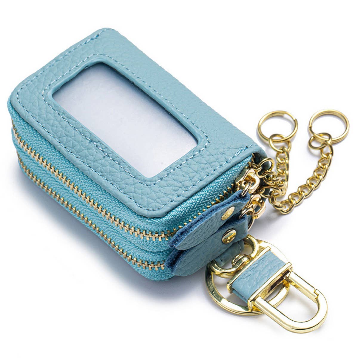 Women¡¯s Leather Key Pouch ? Double Zipper Bag_CUAB00385