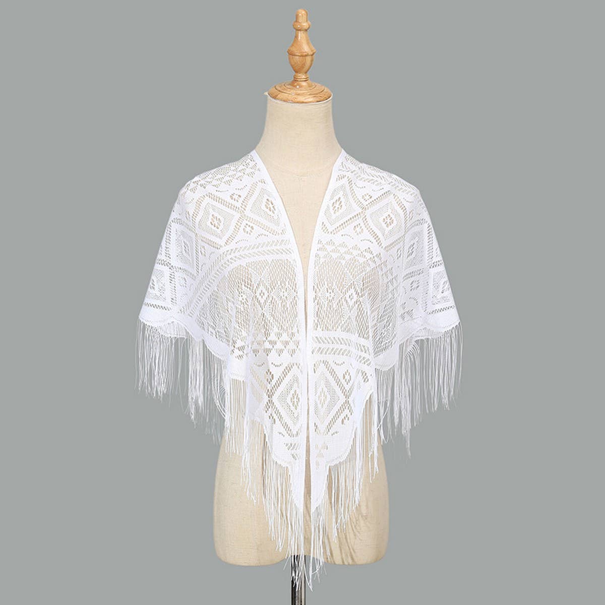 SUMMER WAISTCOAT HOLLOW TASSEL TRIANGLE SHAWL