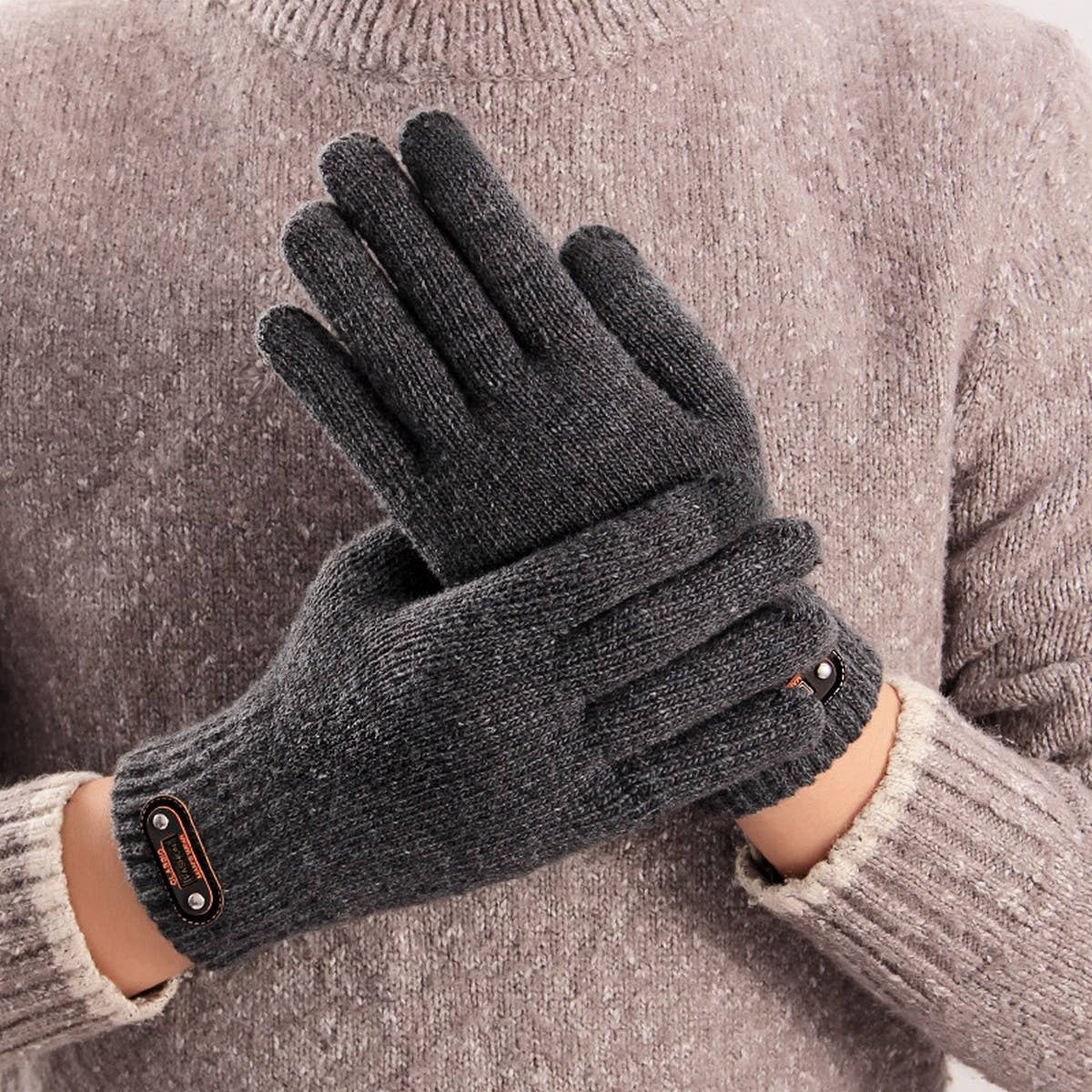 CWAG00540_MEN WINTER KNIT TOUCHSCREEN WARM GLOVES
