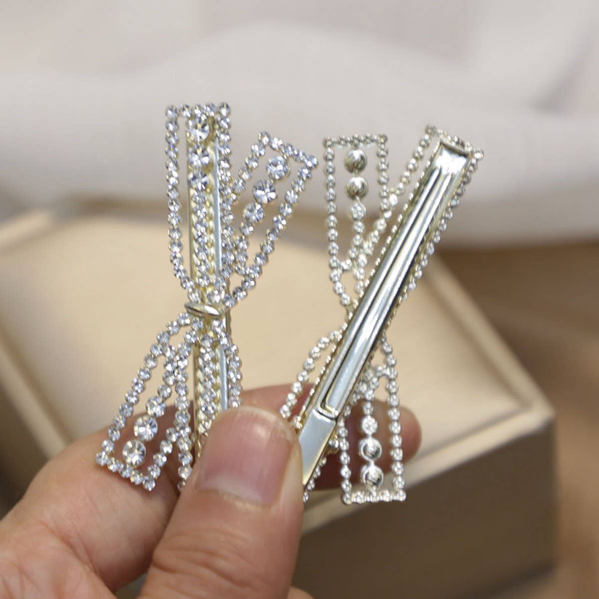 Full Rhinestone Hair Clip,Sparkly Side or Back Pin