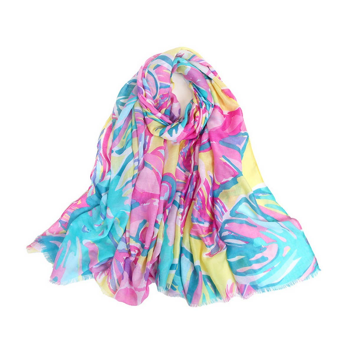 Spring Summer Scarf - Casual Silk Shawl for Women_CWASC0682