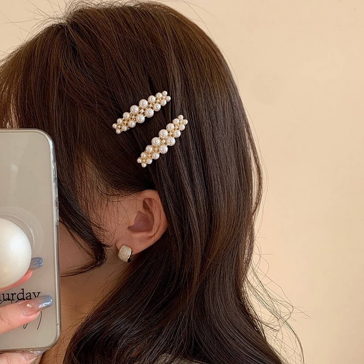 SIDE PEARL BANGS HAIRPIN FOREHEAD CLIP HEADDRESS_CWAHA4645