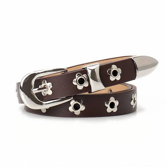 Punk-style retro high-end air-eyed women's belt