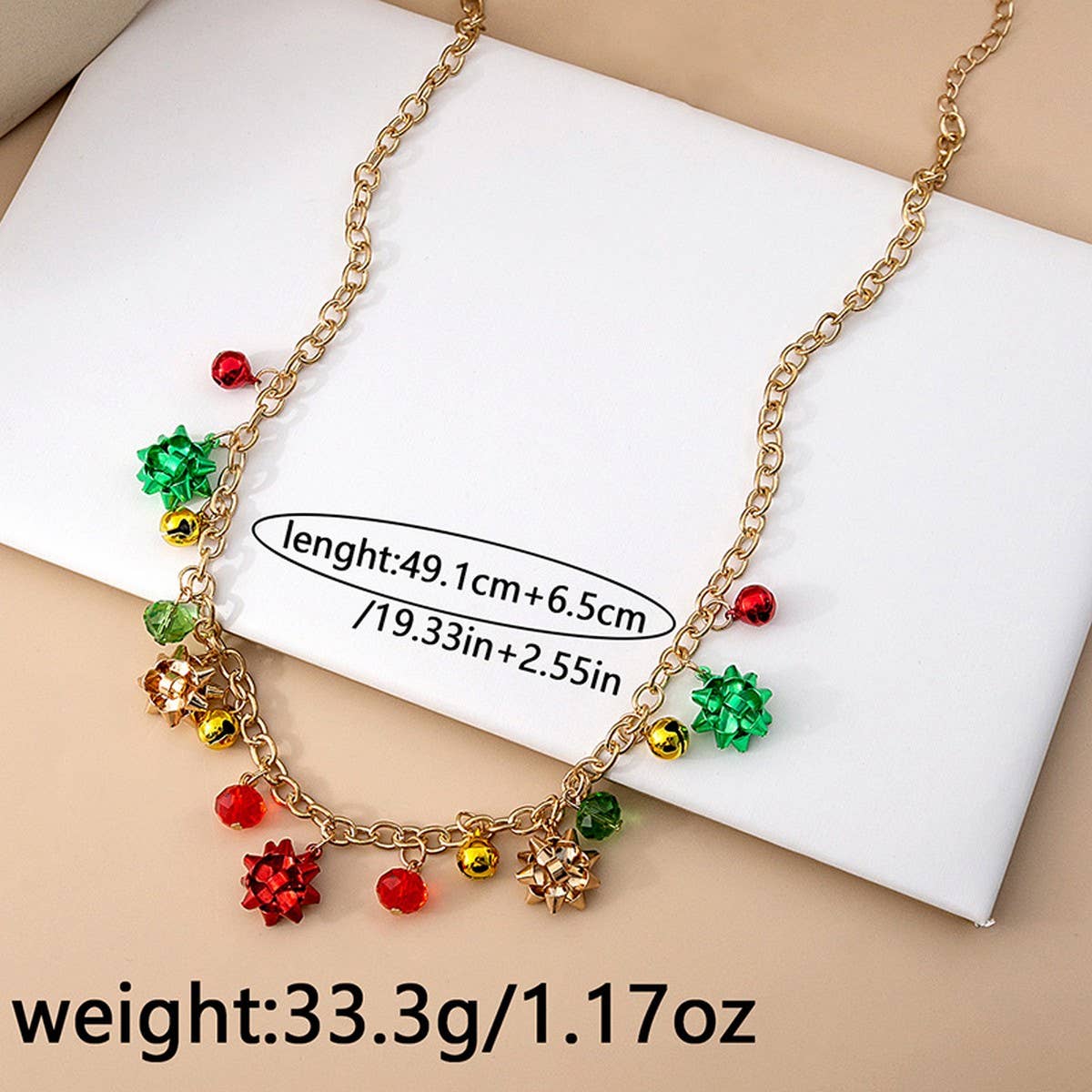 CHRISTMAS COLORFUL BELL CREATIVE NICHE NECKLACE