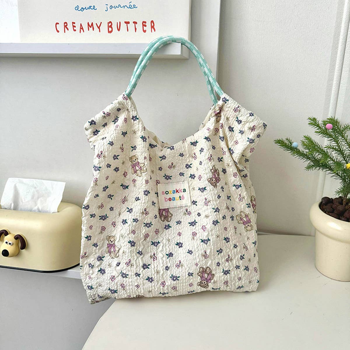 2024 NEW EMBOSSED CUTE SWEET CANVAS BAG_CWAB3080