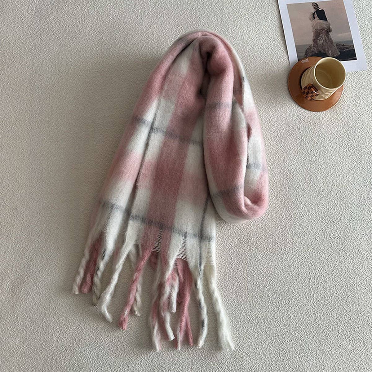 Designer Soft Plaid Faux Cashmere Scarf for Winter