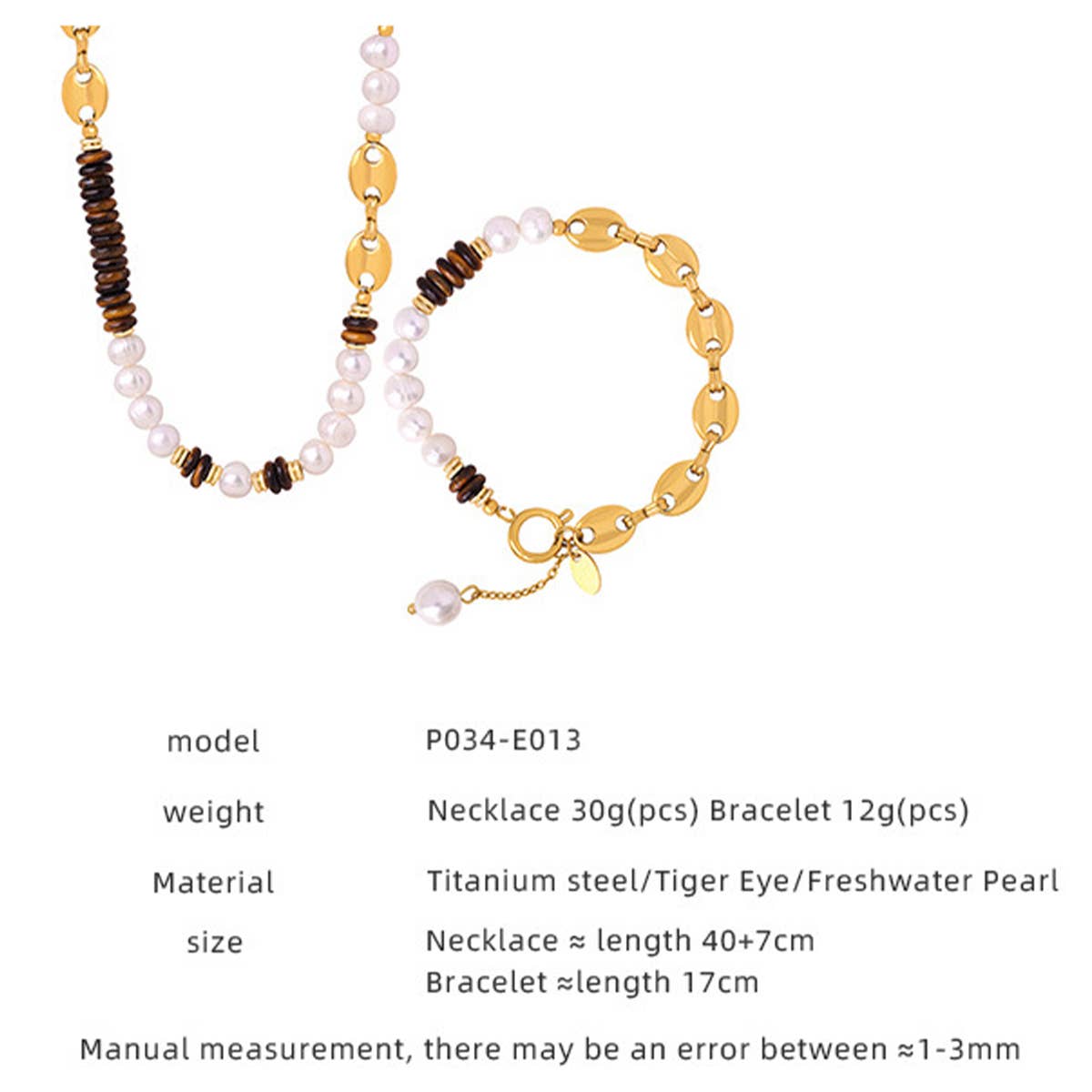 PEARL NATURAL STONE AGATE NECKLACE BRACELET_CWAJE1078