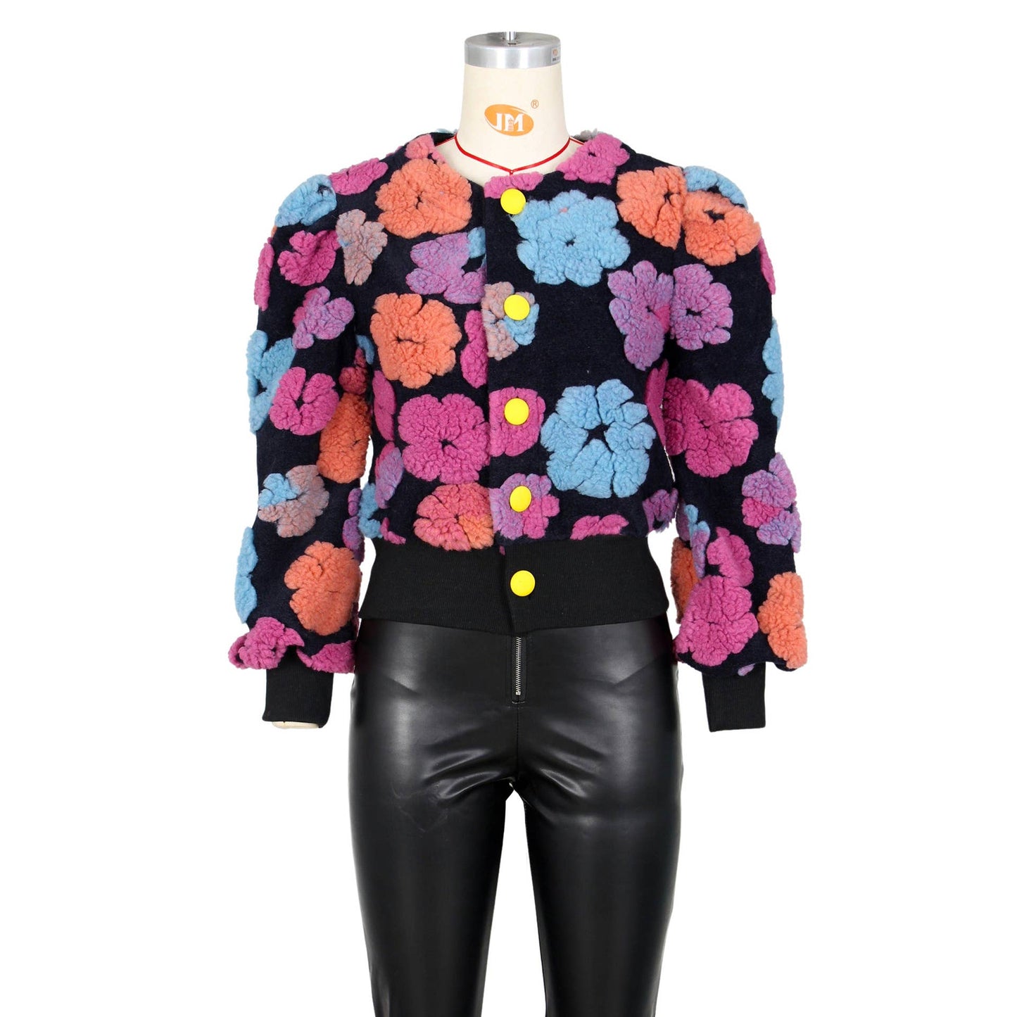 VINTAGE THREE-DIMENSIONAL FLOWER LOOSE CARDIGAN
