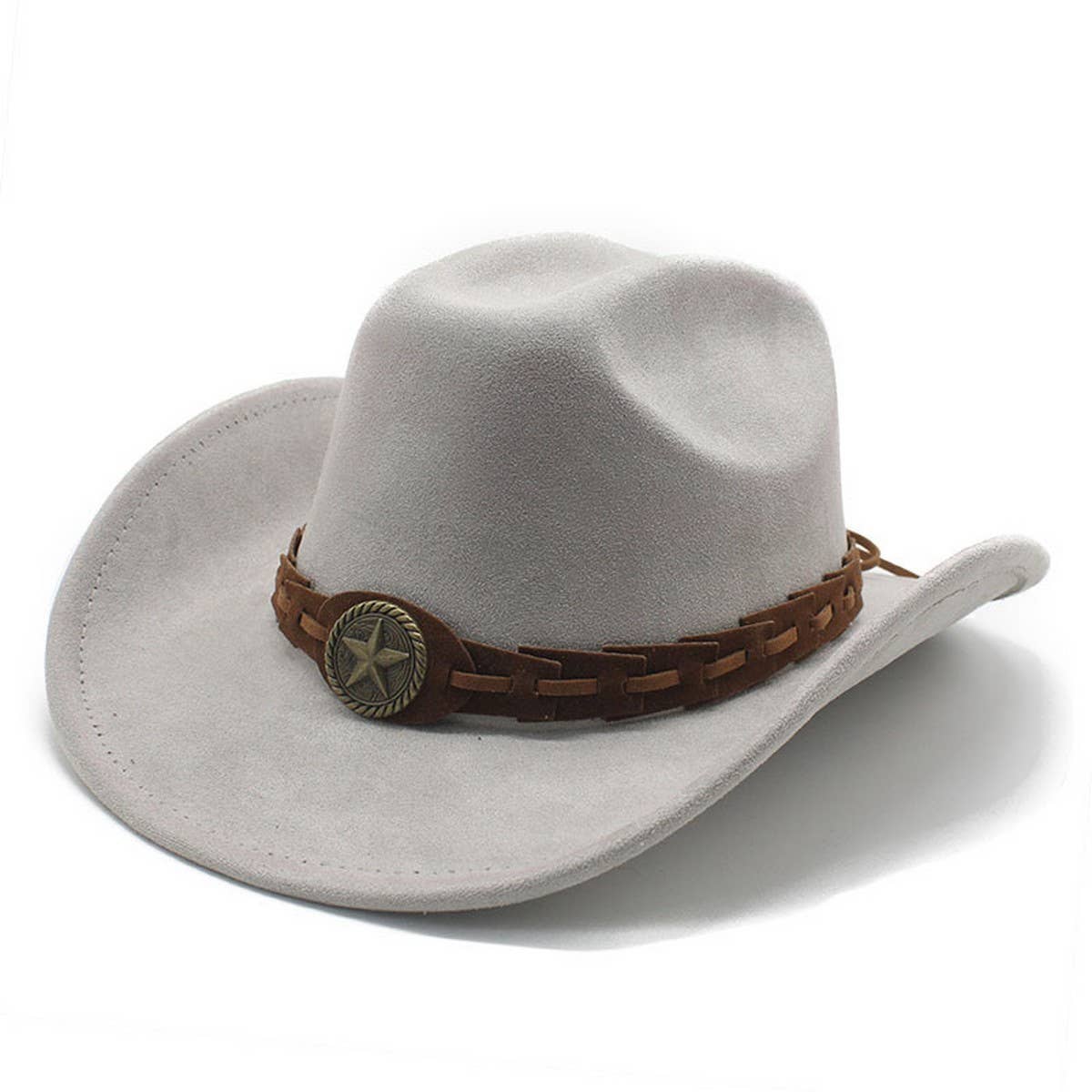 Faux Suede Felt Cowboy Hat Men's Classic Fedora_CWAH2510