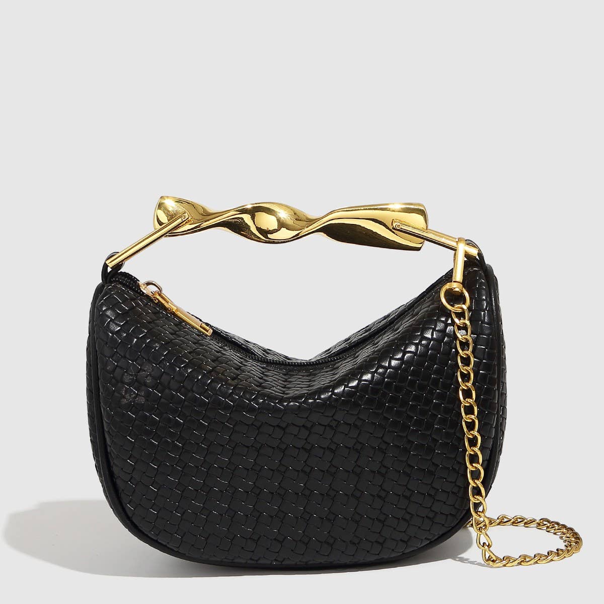 Small Tweed-Style Woven Chain Shoulder Bag_CWAB5709