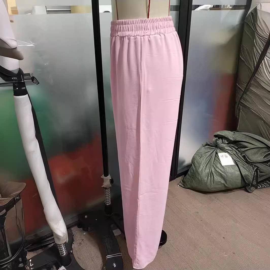 SOLID COLOR BAGGY SHIRT HIGH-WAISTED PANTSUIT