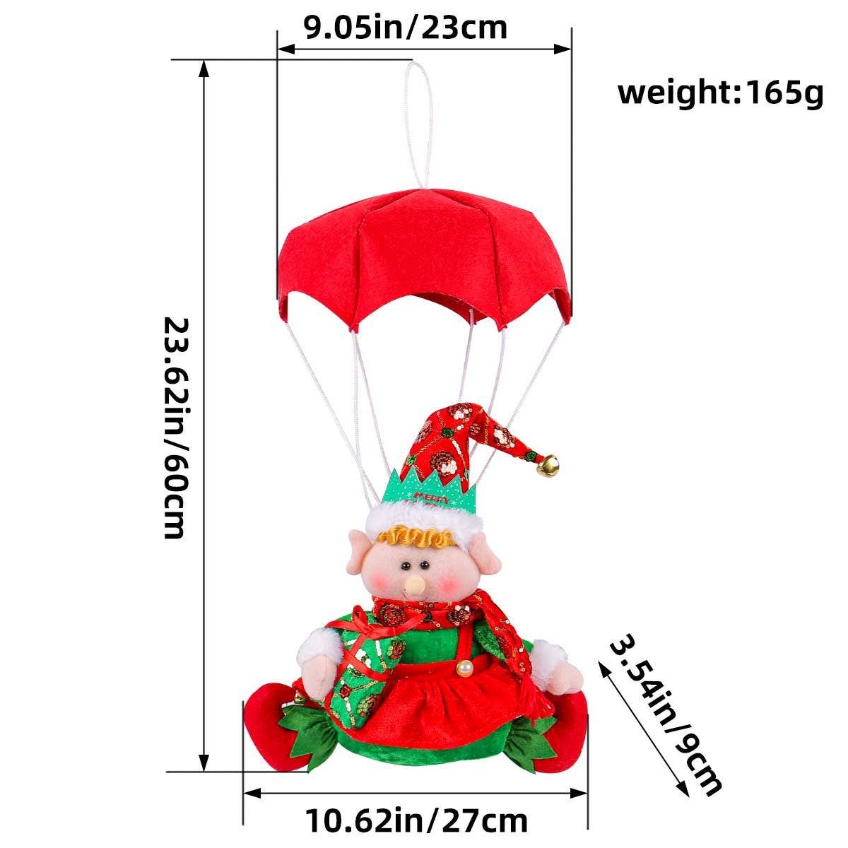 CHRISTMAS PARACHUTE DOLL DECORATION ORNAMENTS