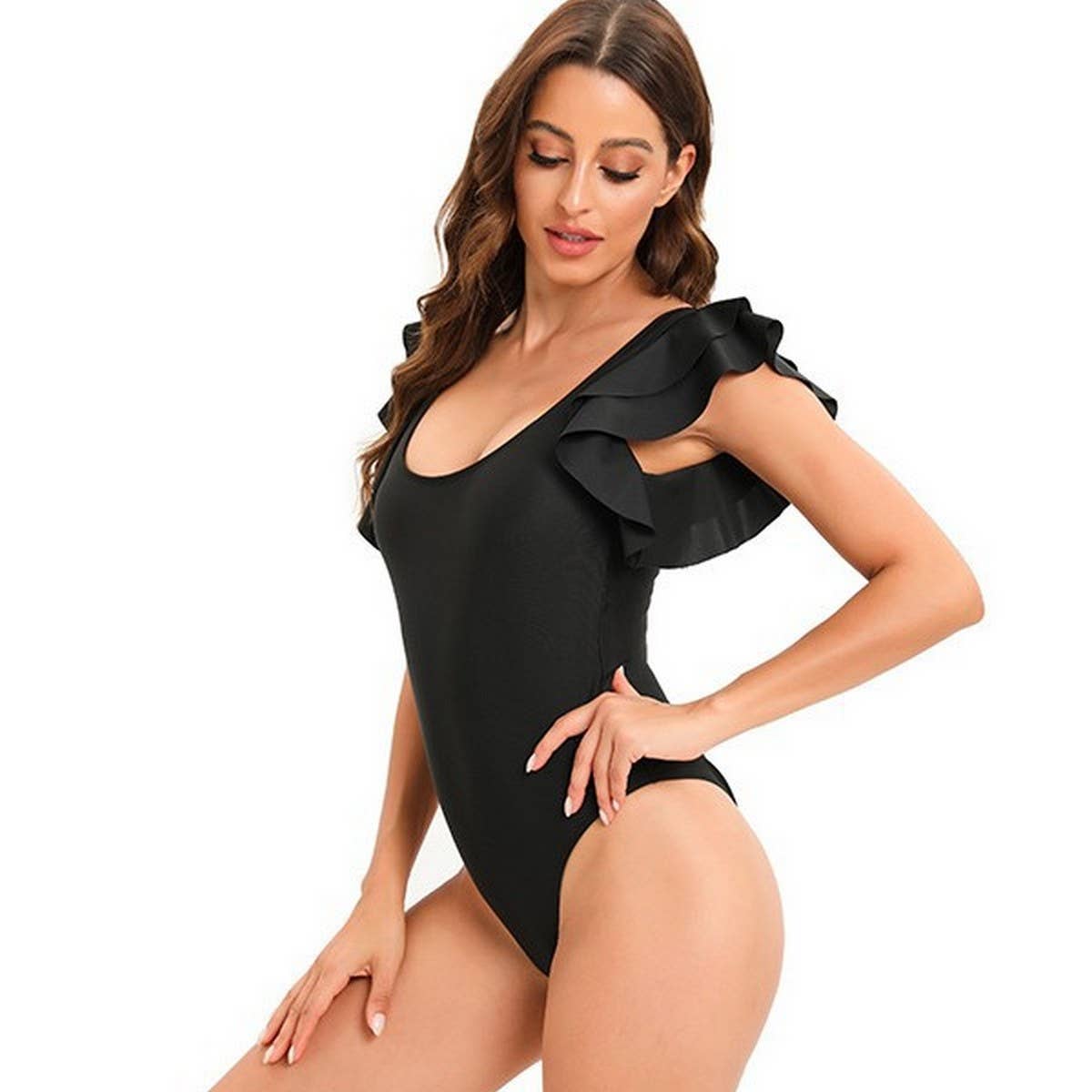 WOMEN'S SOLID COLOR BIKINI SEXY ONE-PIECE SWIMSUIT