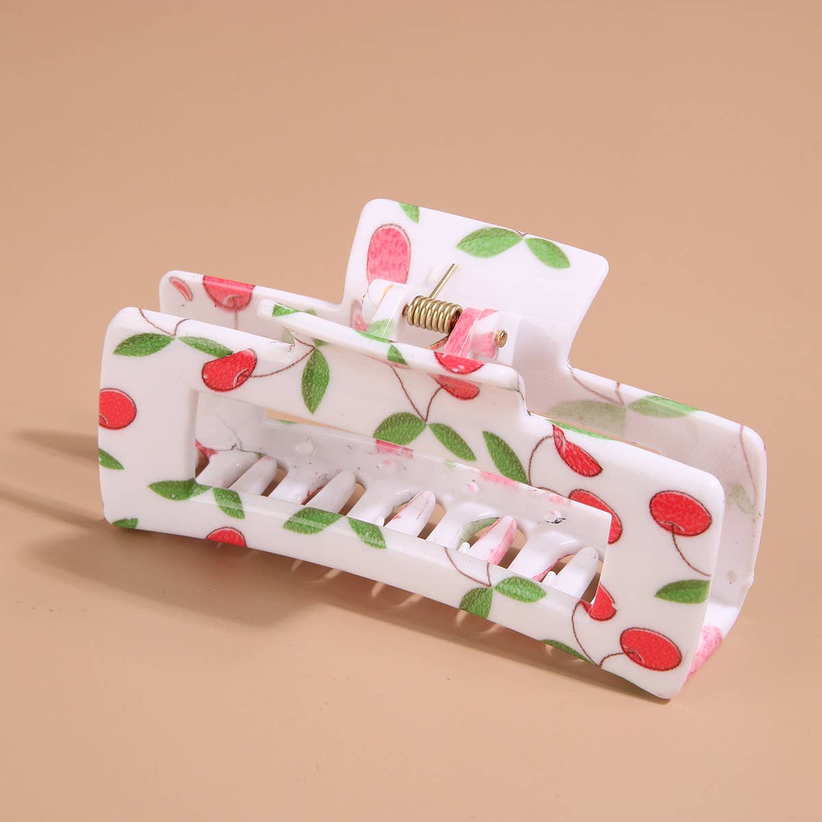 Floral Print Plastic Hair Claw - Summer Shark Clip_CWAHA0480