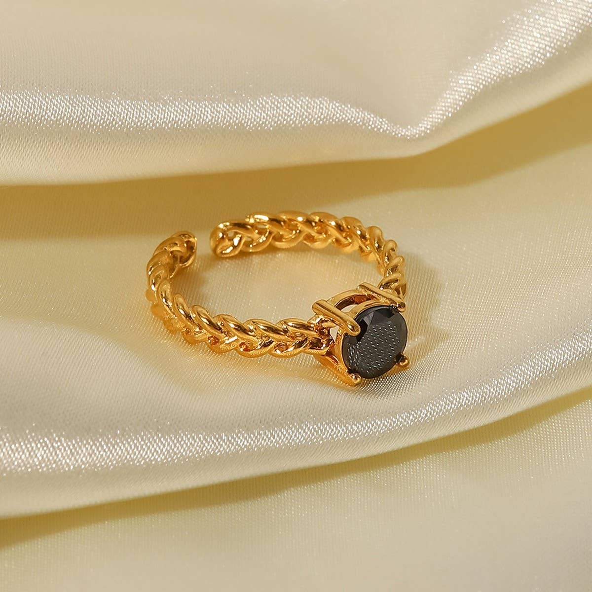 ZIRCON INLAY RINGS ADJUSTABLE TITANIUM STEEL RINGS_CWAJE1238