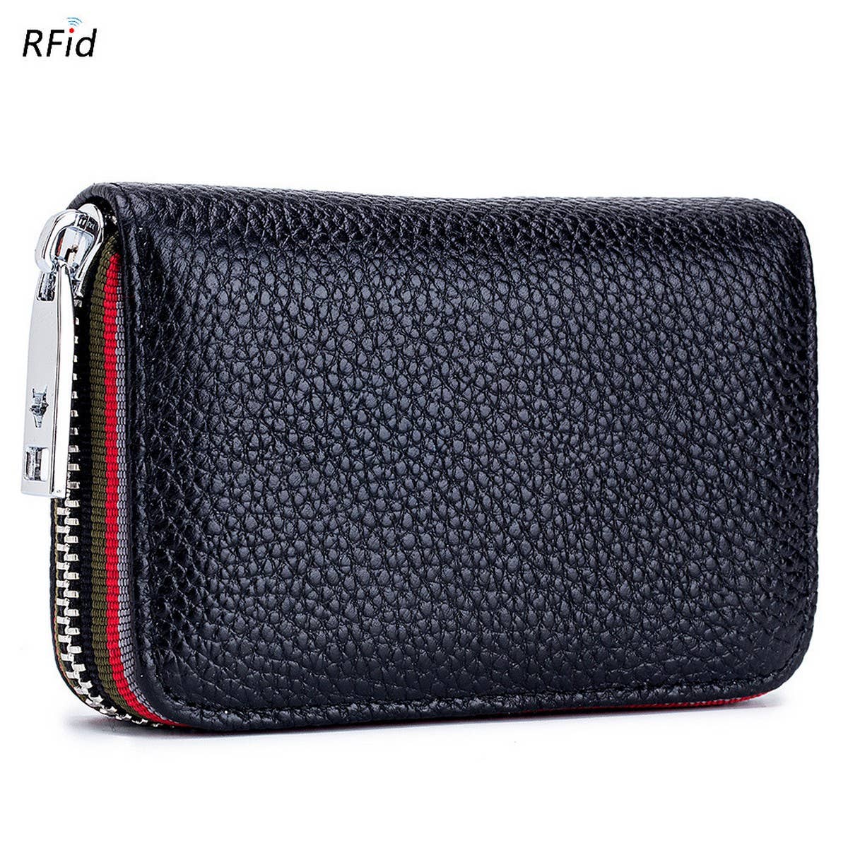 TOP LAYER COWHIDE ZIPPER GENUINE LEATHE CARD HOLDER_CWAB3835