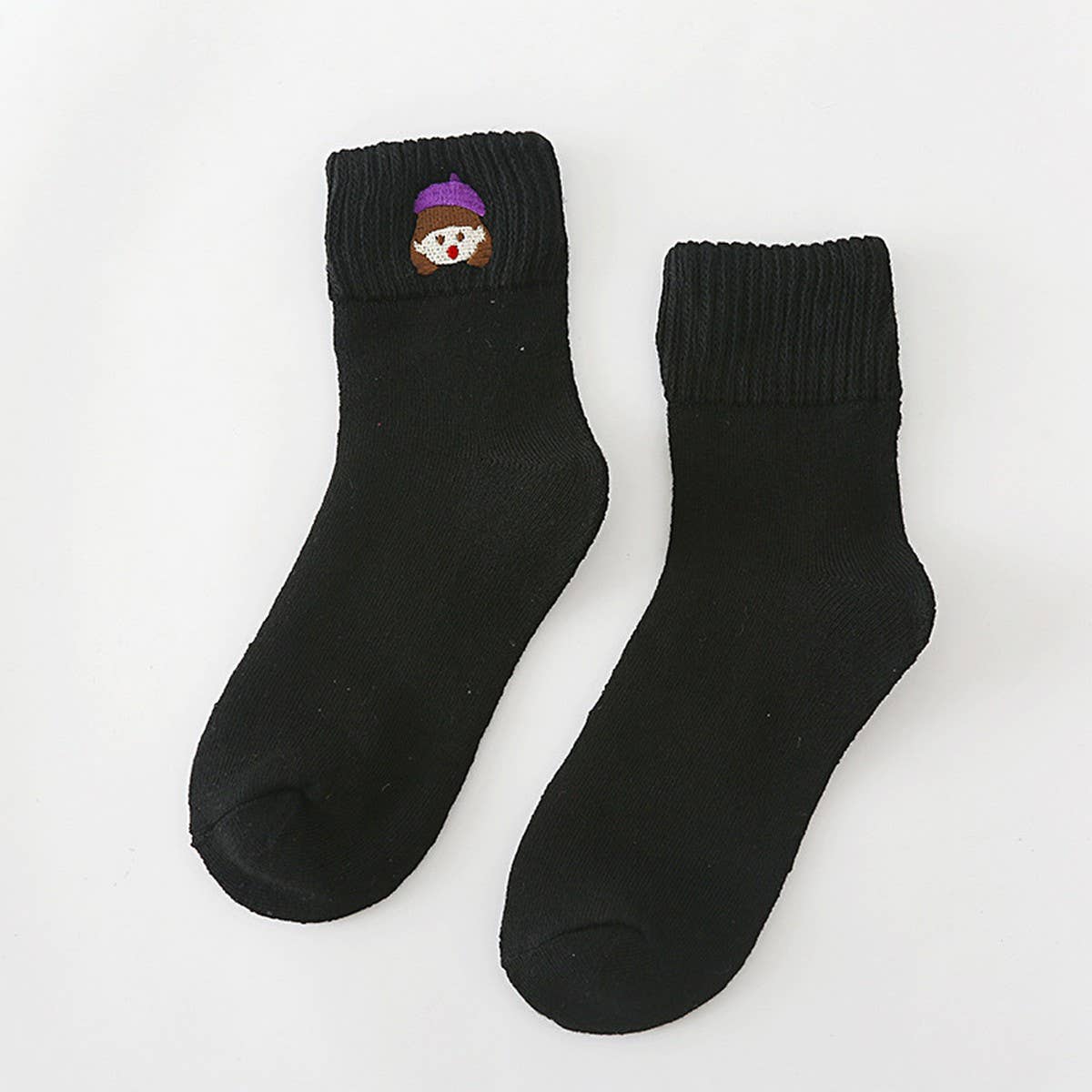 AUTUMN AND WINTER EMBROIDERED TERRY SOCKS_CWMS0990