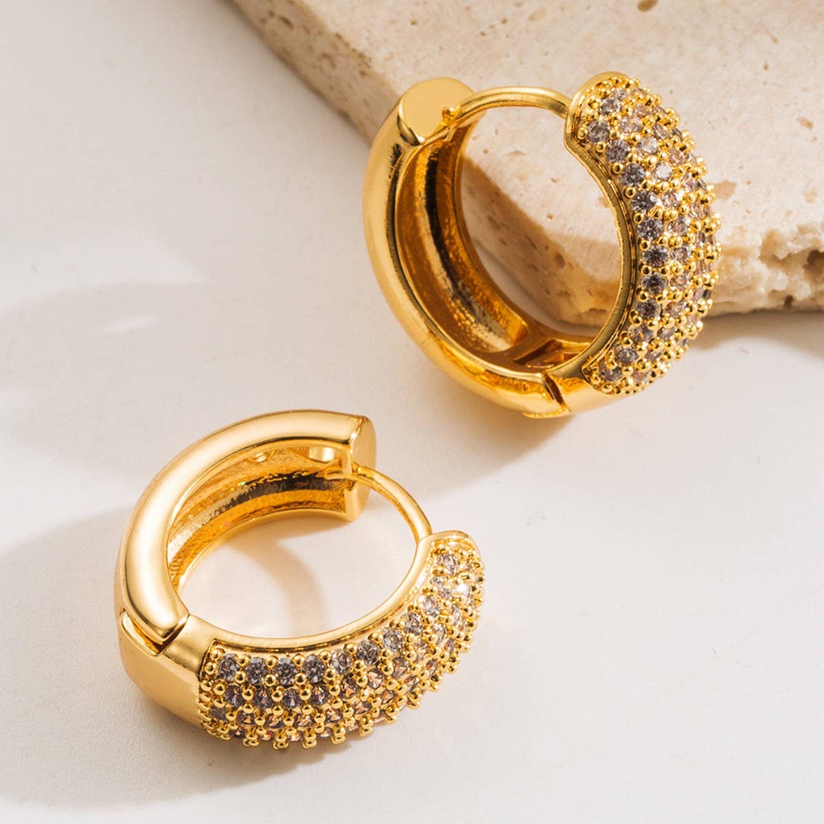 Gold-Plated Hoop Earrings Trendy Style