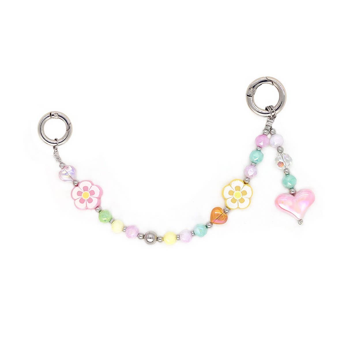 CWMM8688_SIMPLE RAINBOW GRADIENT CRYSTAL BEAD NECKLACE