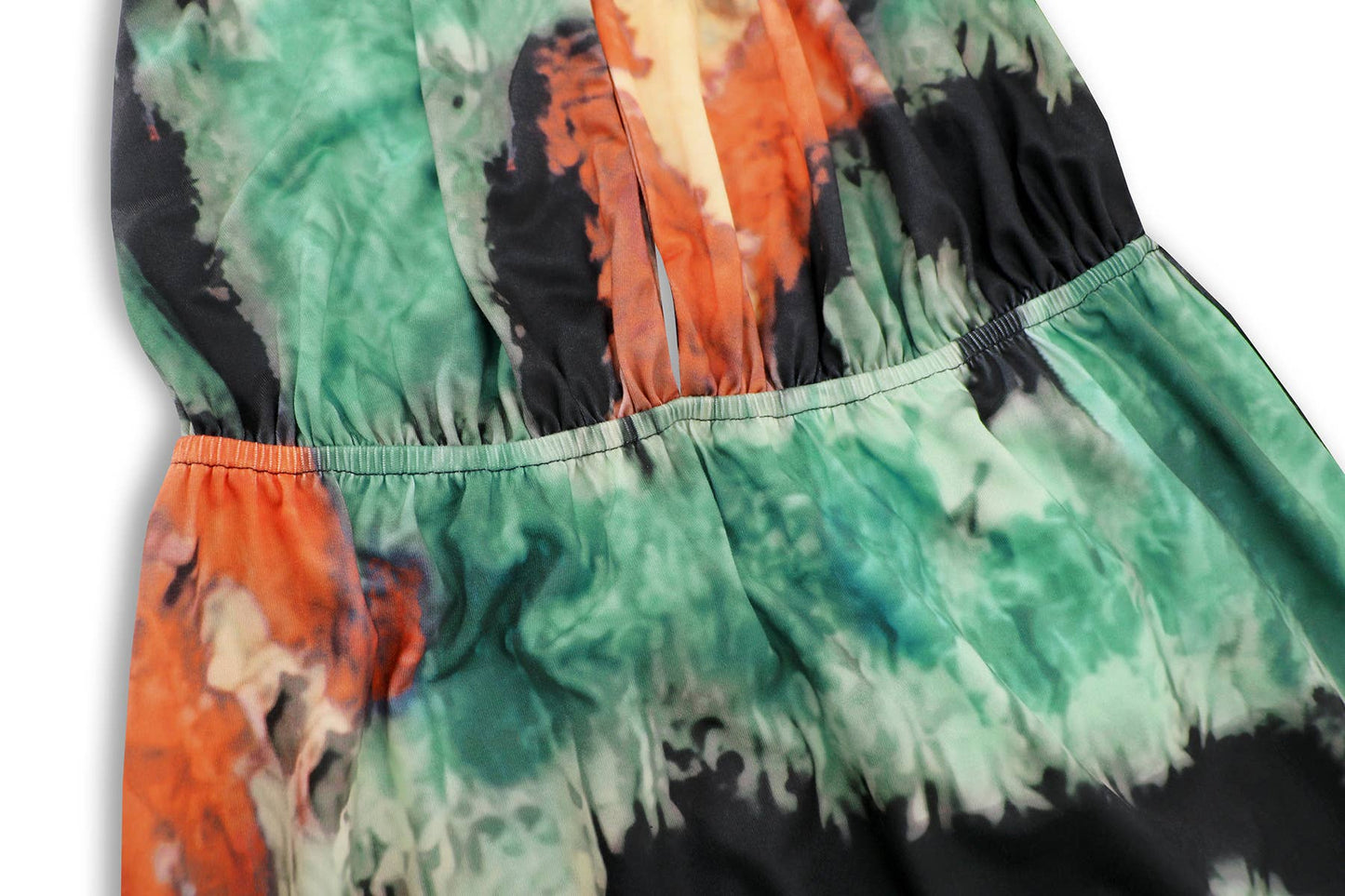 Trendy Sleeveless Tie-Dye Halter Neck Dress