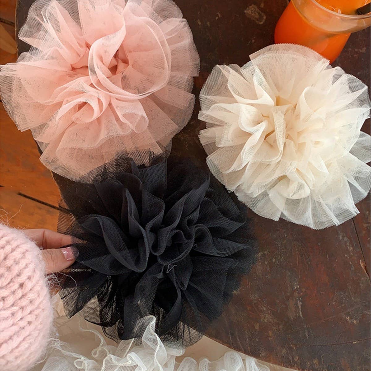 Pink Ballet Lace Bow Scrunchie for Sweet Updos_CWAHA5513