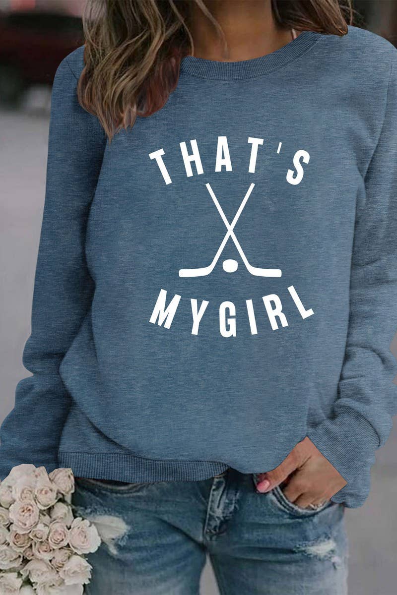 WOMEN HOCKEY GAME DAY PRINTING LONG SLEEVE TOP_CWTSTL0454