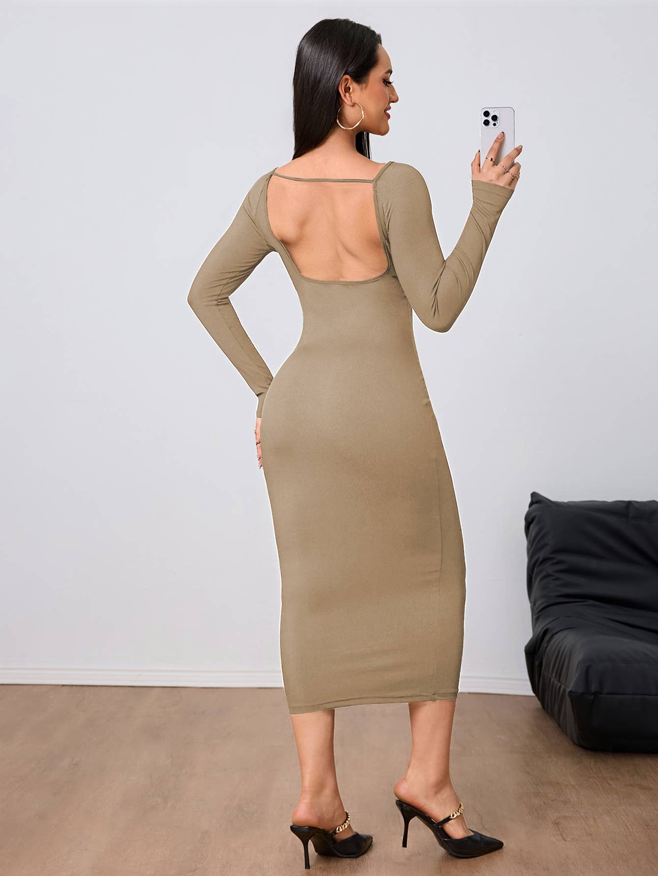 FASHION SIMPLE SEXY BACKPACKING BUTTOCK DRESS
