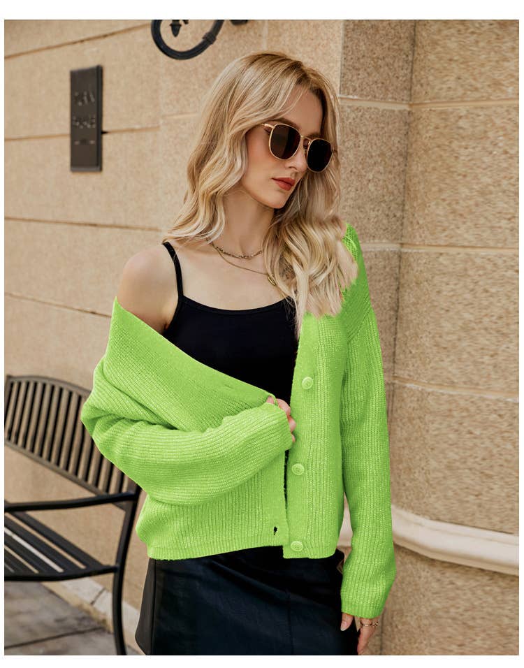 SOLID COLOR ALL-IN-ONE SINGLE-BREASTED CARDIGAN