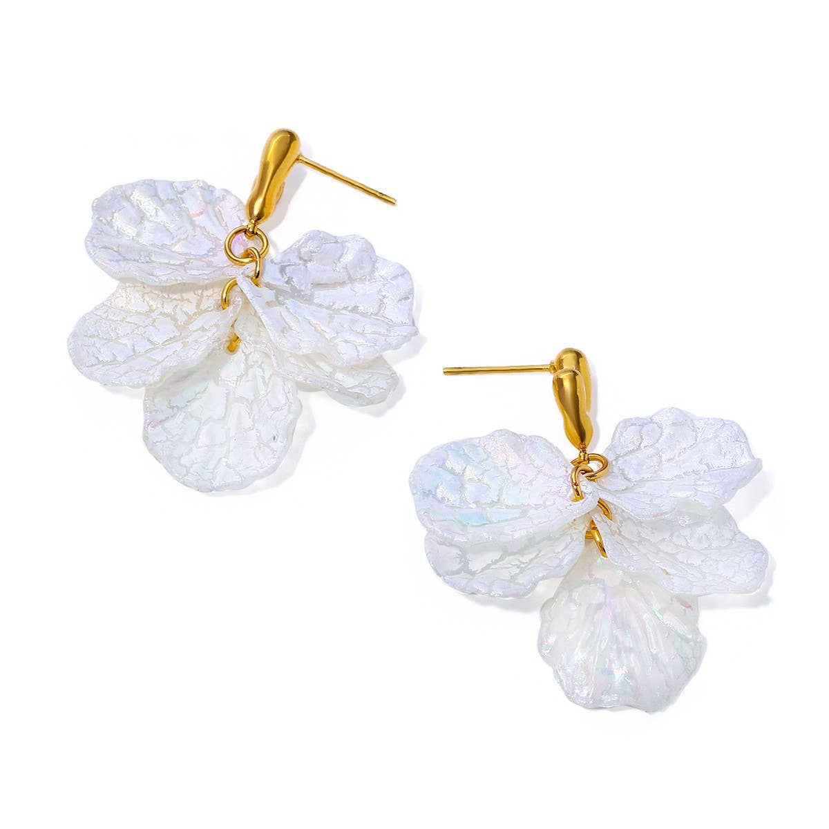 COLORFUL HEART SHELL PETAL EARRINGS