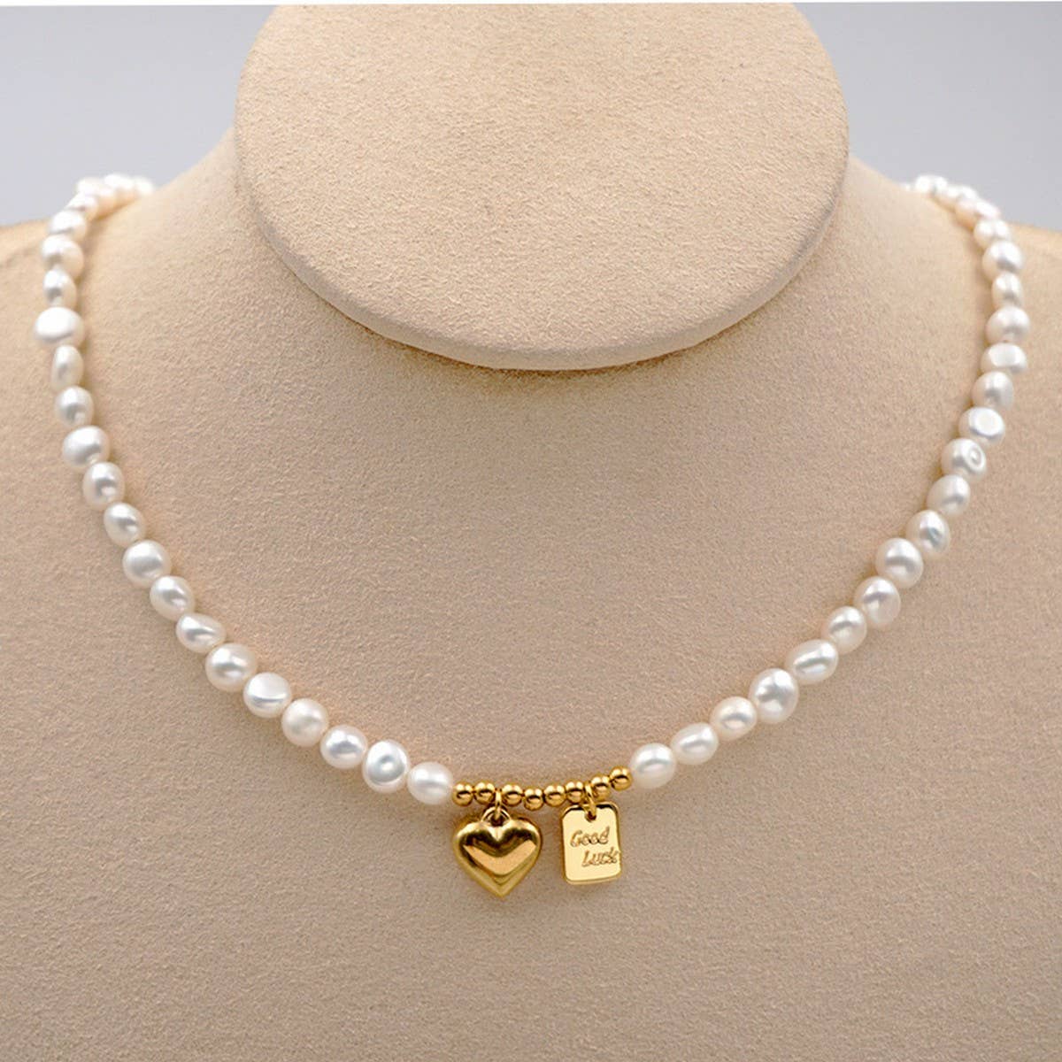 NEW GOOD LUCK BRAND PEARL CLAVICLE NECKLACE
