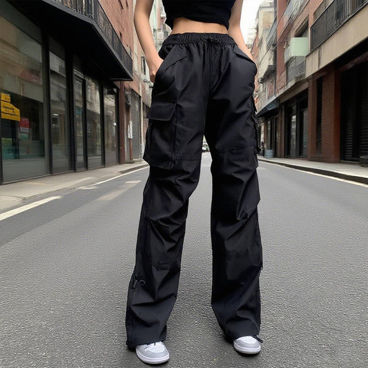 Niche pleated straight-leg wide-leg casual pants