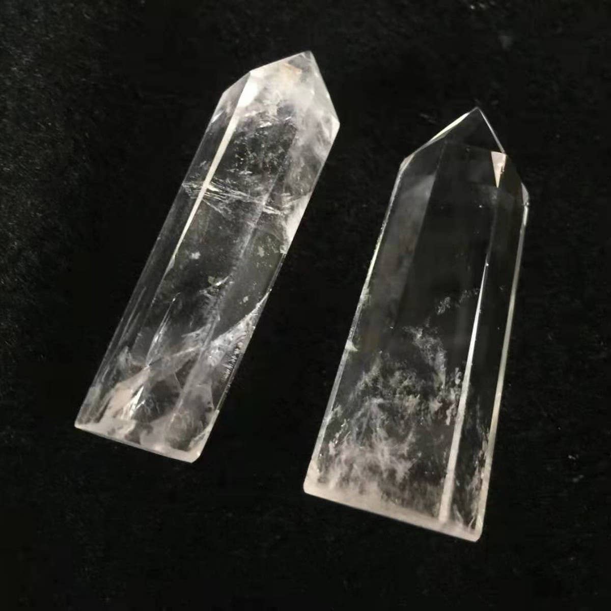 Clear Quartz Crystal Point Hex Tower