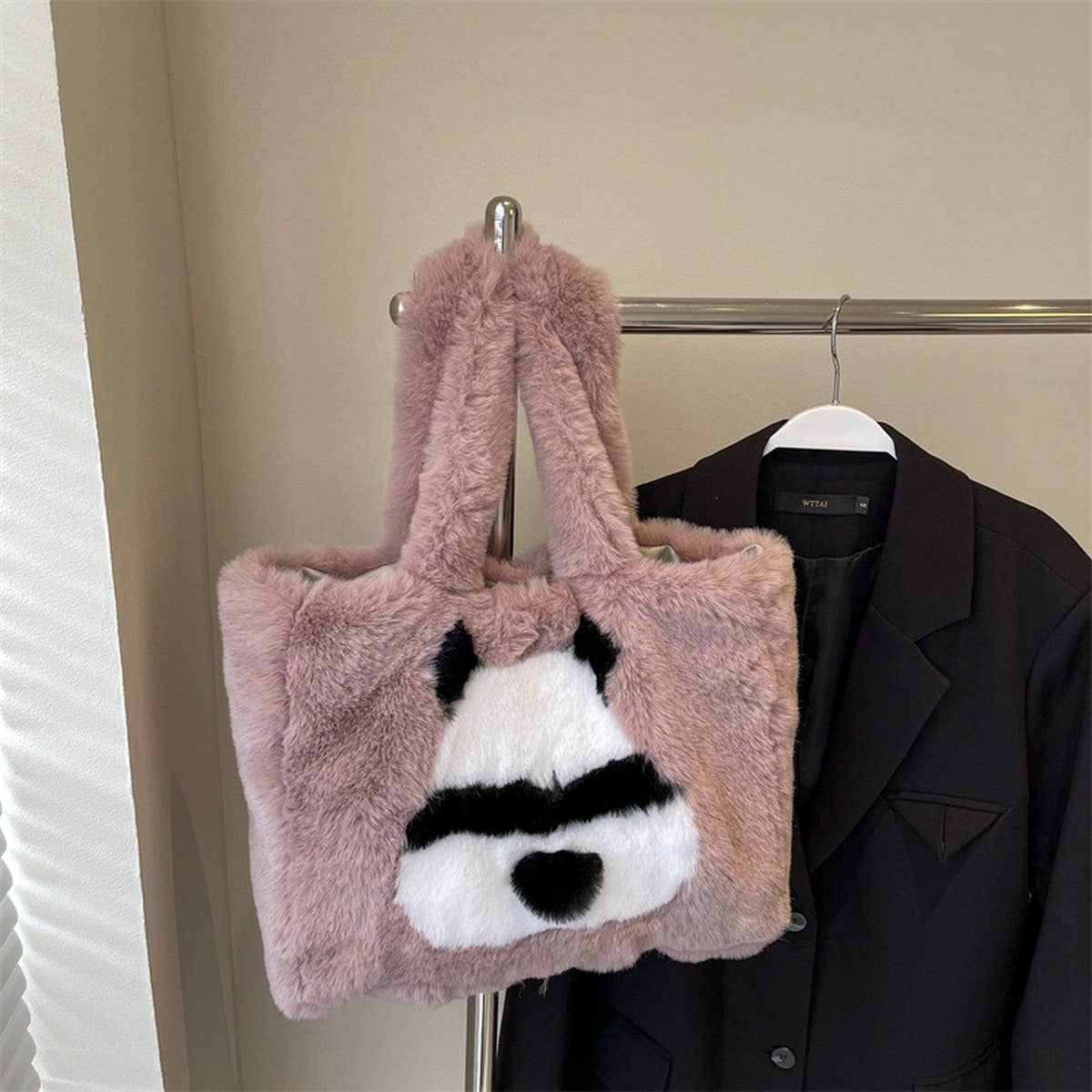WINTER CUTE CASUAL HANDBAG SHOULDER PLUSH BAG_CWAB3939
