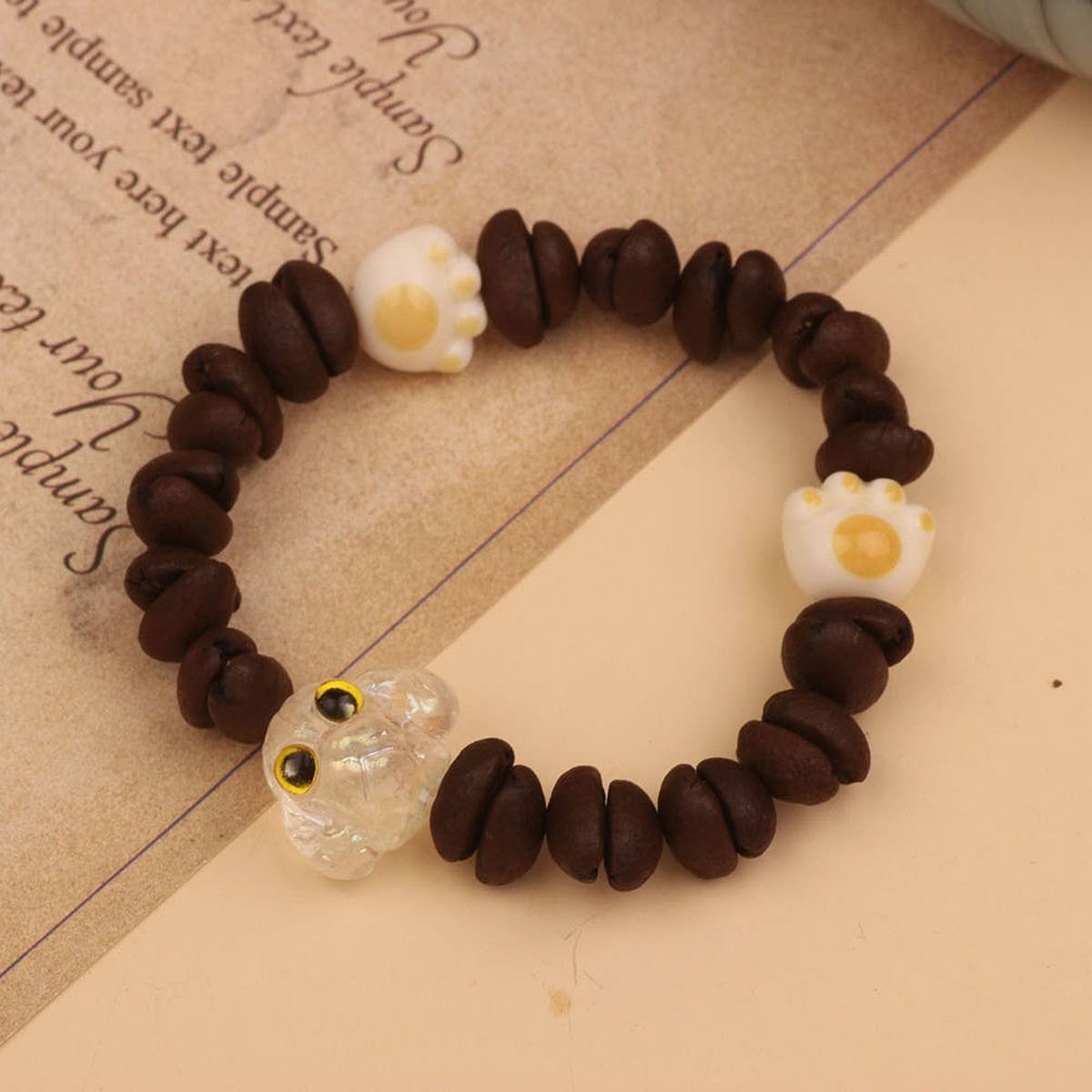 CARTOON CUTE NATURAL WOODEN BEADS BRACELET_CWAJE3976