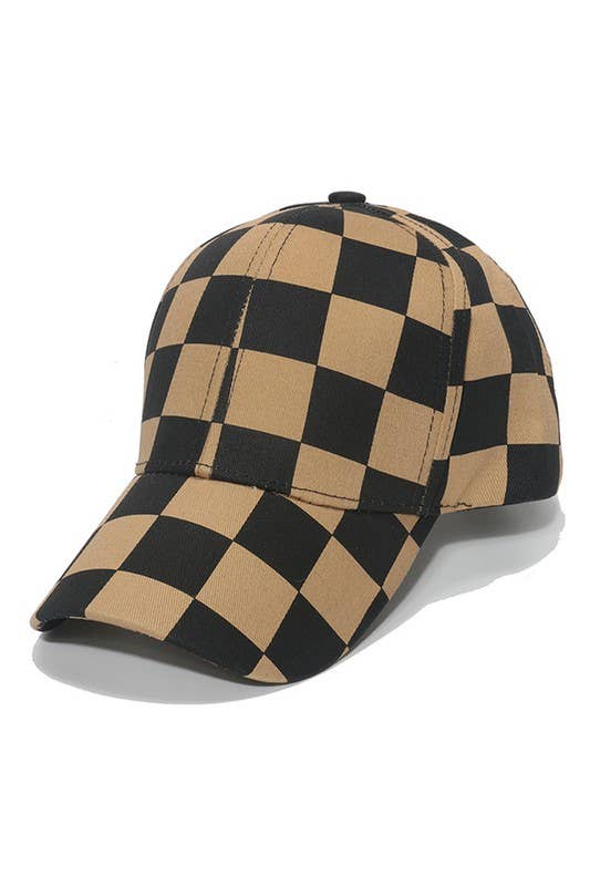 Spring Summer Checkered Baseball Cap, Sun Hat CWAH0003