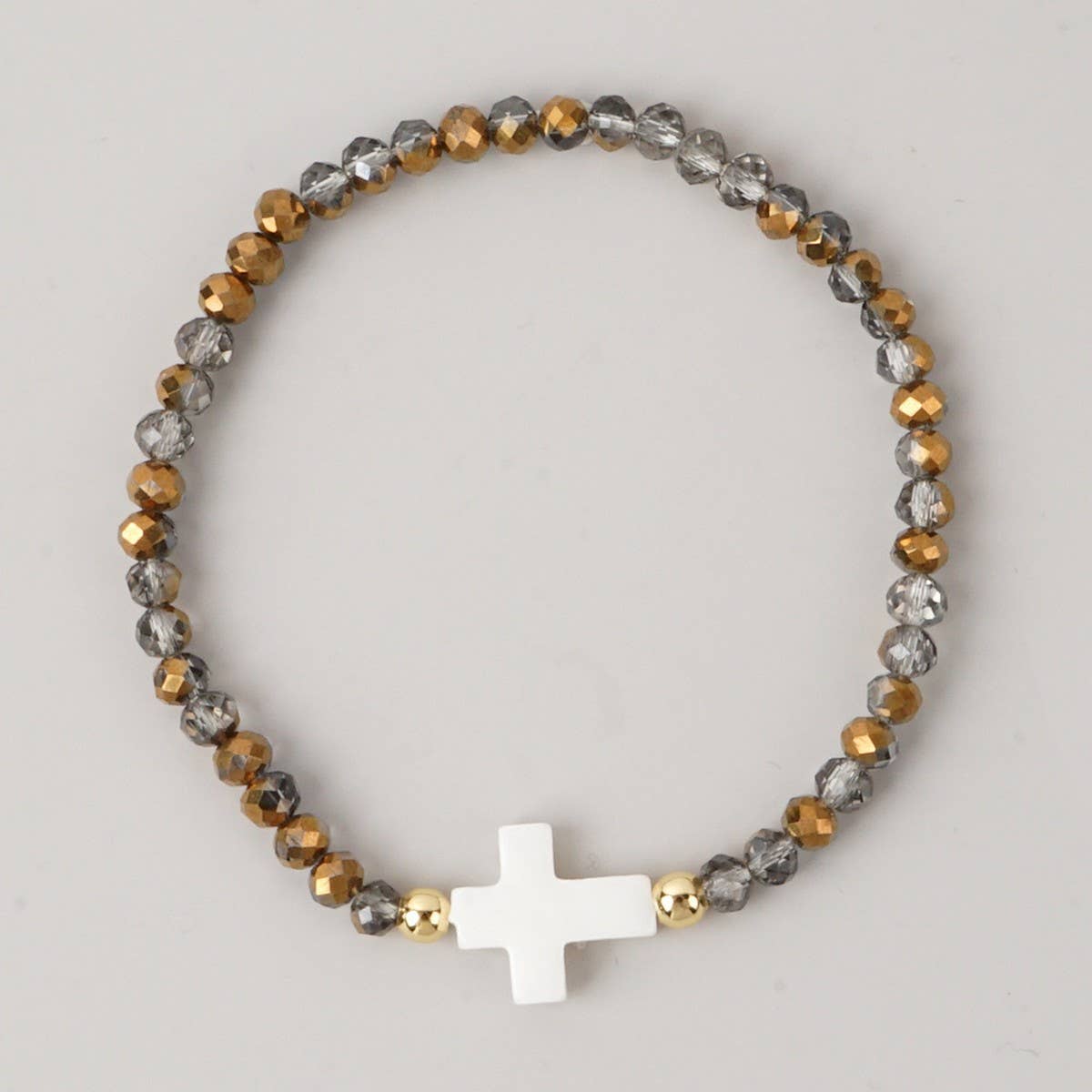 CROSS COLORED CRYSTAL HANDMADE BRACELET
