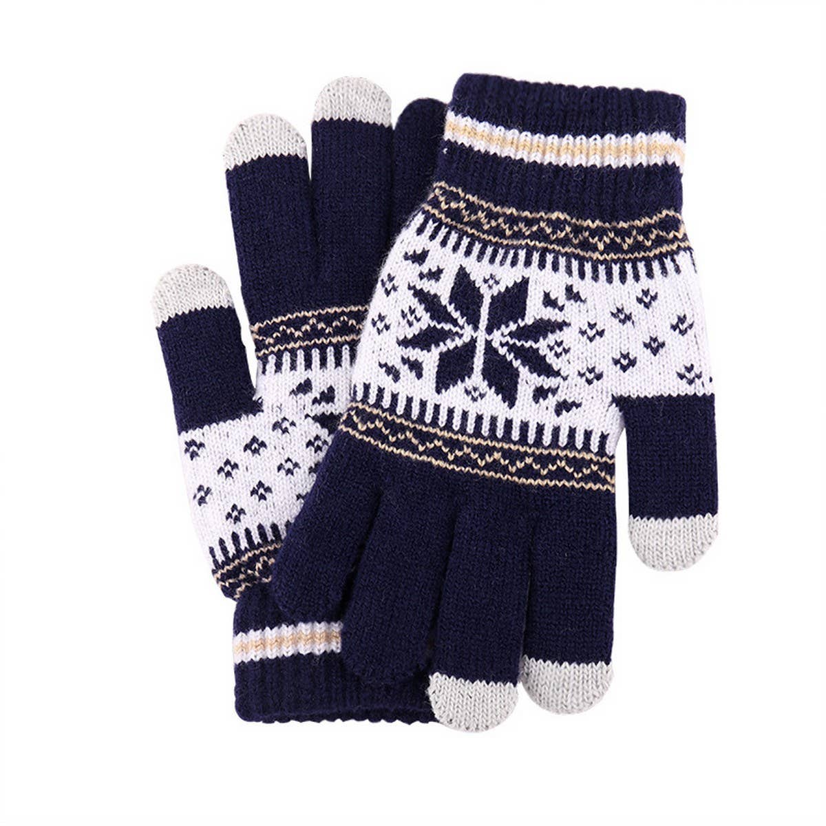 ADULT FASHION SNOWFLAKE KNITTED WARM GLOVES_CWAG0225