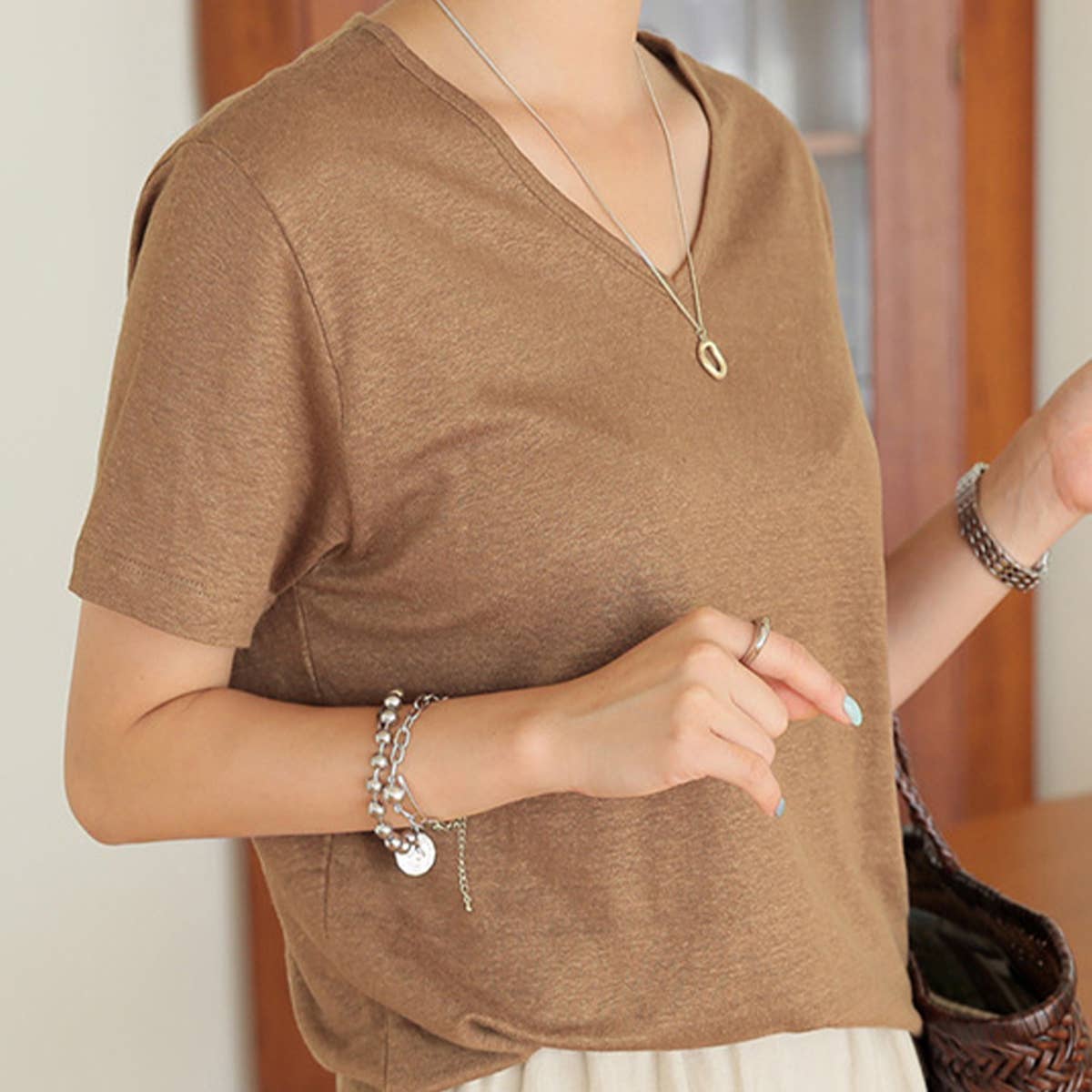 SIMPLE COTTON LINEN LOOSE BASE SHIRT