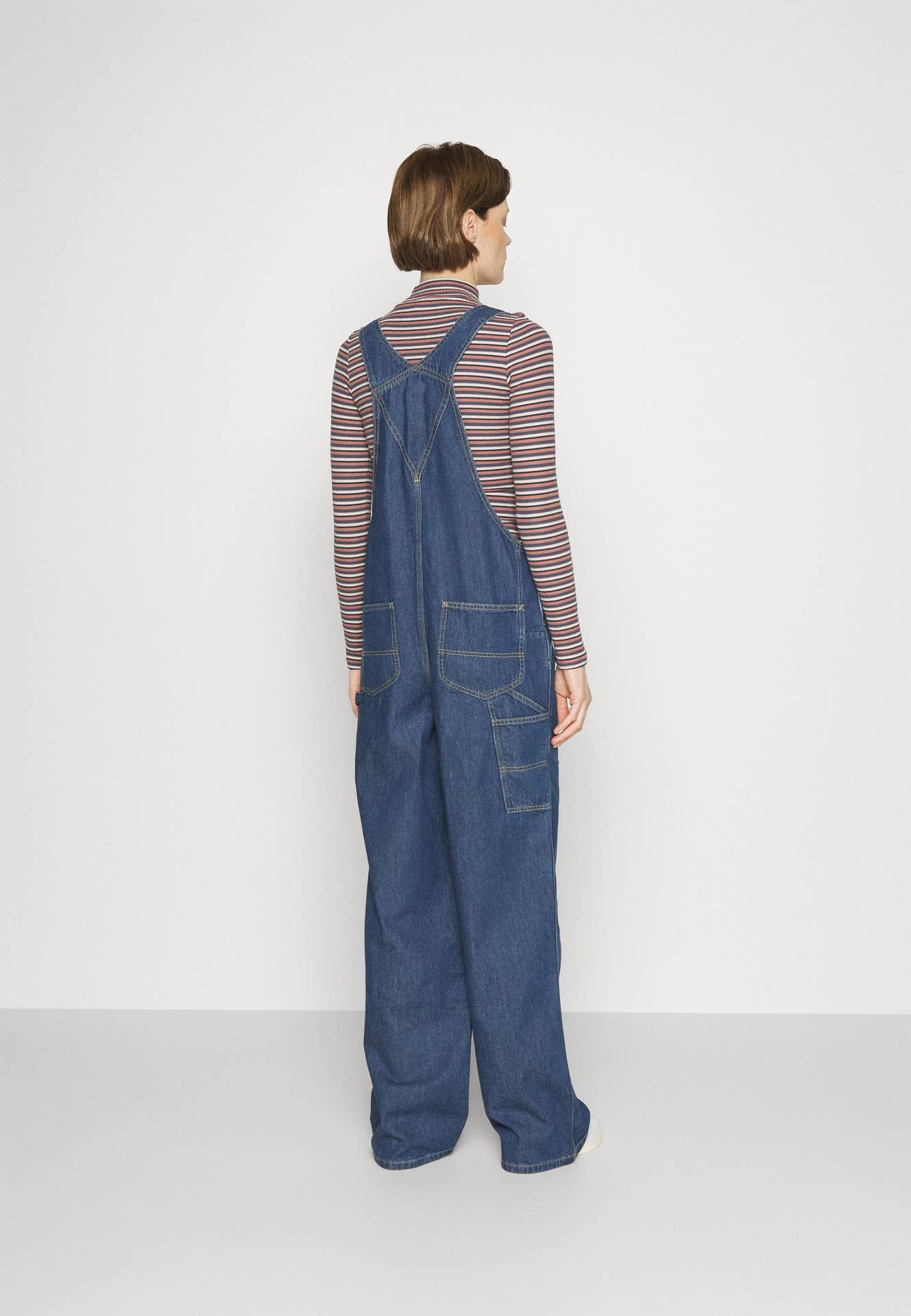 FASHION LOOSE SOLID COLOR DENIM OVERALLS WOMEN