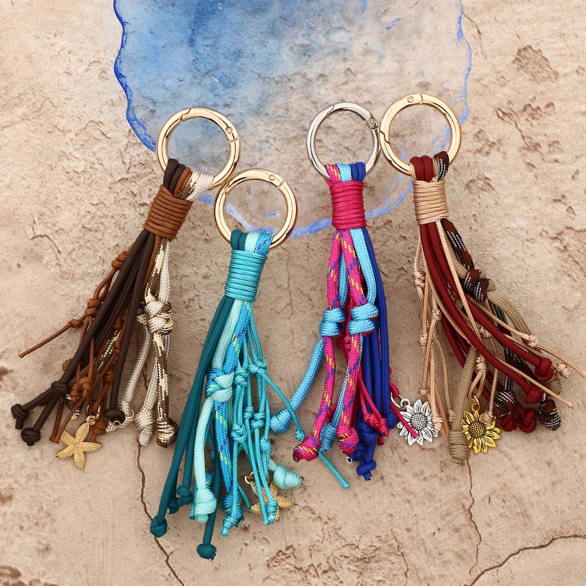 Women¡¯s Leather Tassel Bag Charm with Keychain_CUAB00437