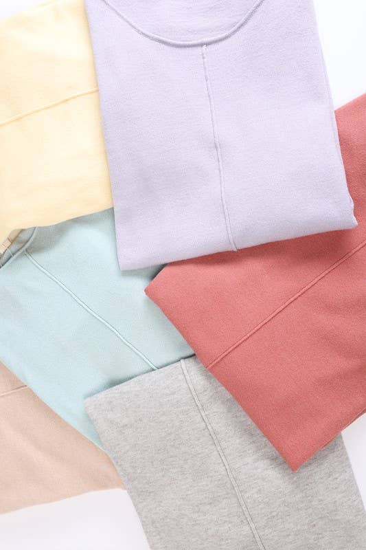 CWOSWL057_ROUND NECK LOOSE FIT TUNIC LENGTH SOFT SWEATER