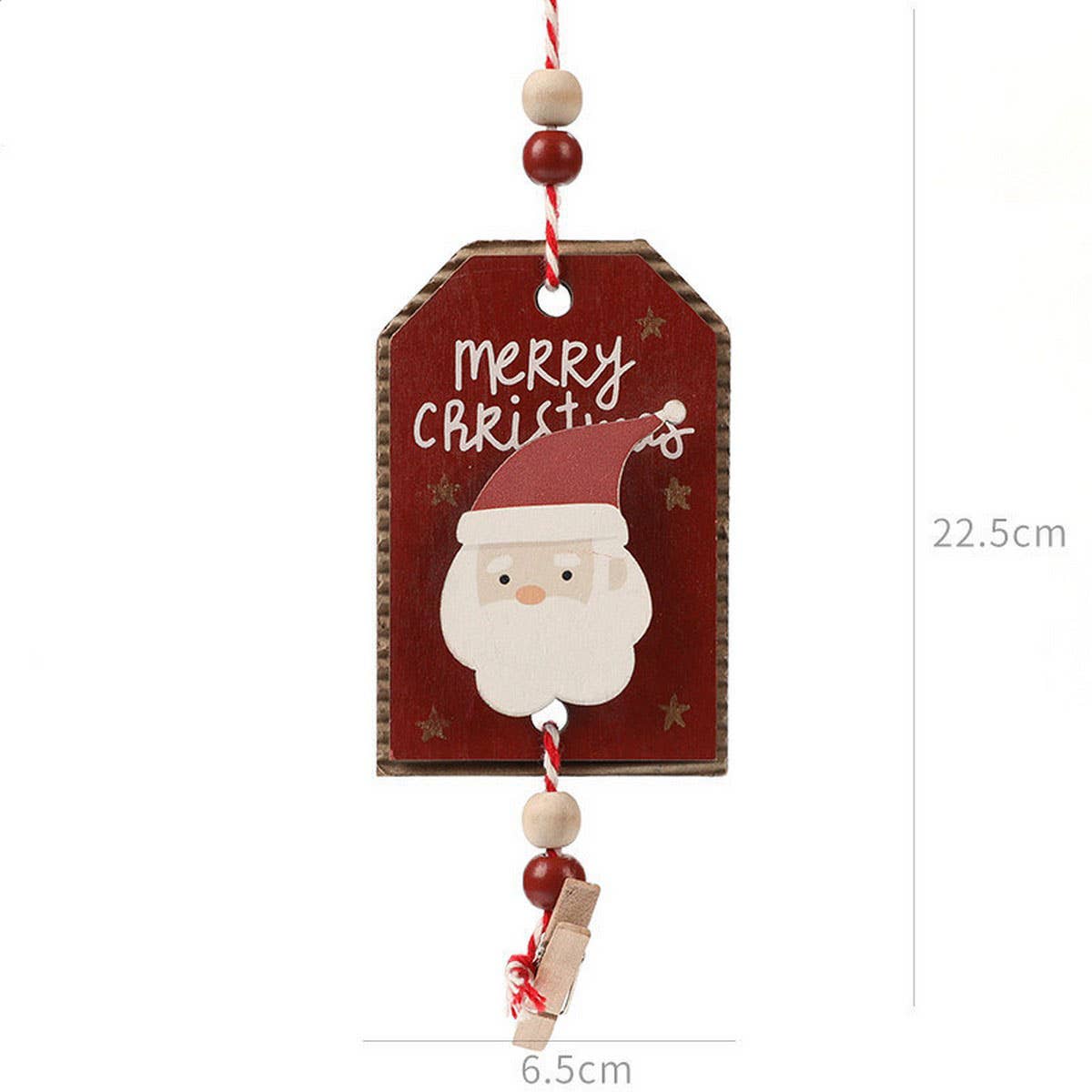 Wooden Christmas Photo Card Clip Tree Ornament_CWMM9752