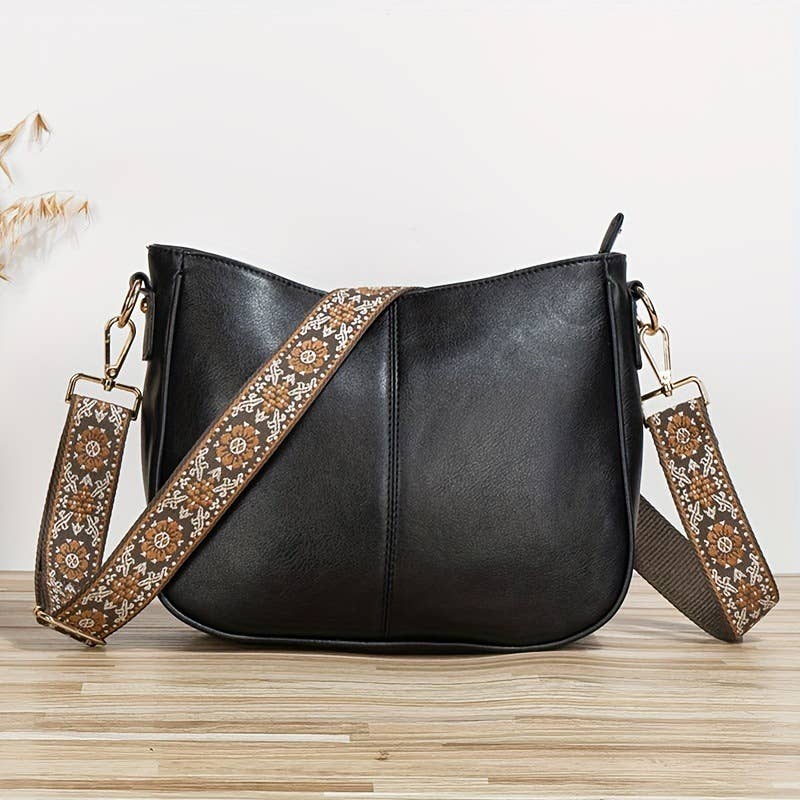 Trendy fashionable single-shoulder retro tote bag