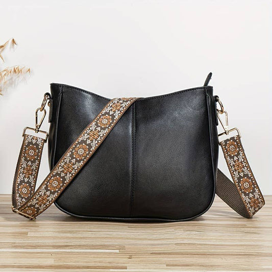 Trendy fashionable single-shoulder retro tote bag