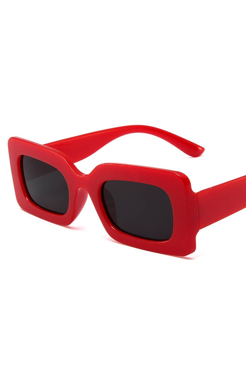 Trendy Small Square Jelly Sunglasses, Retro Style