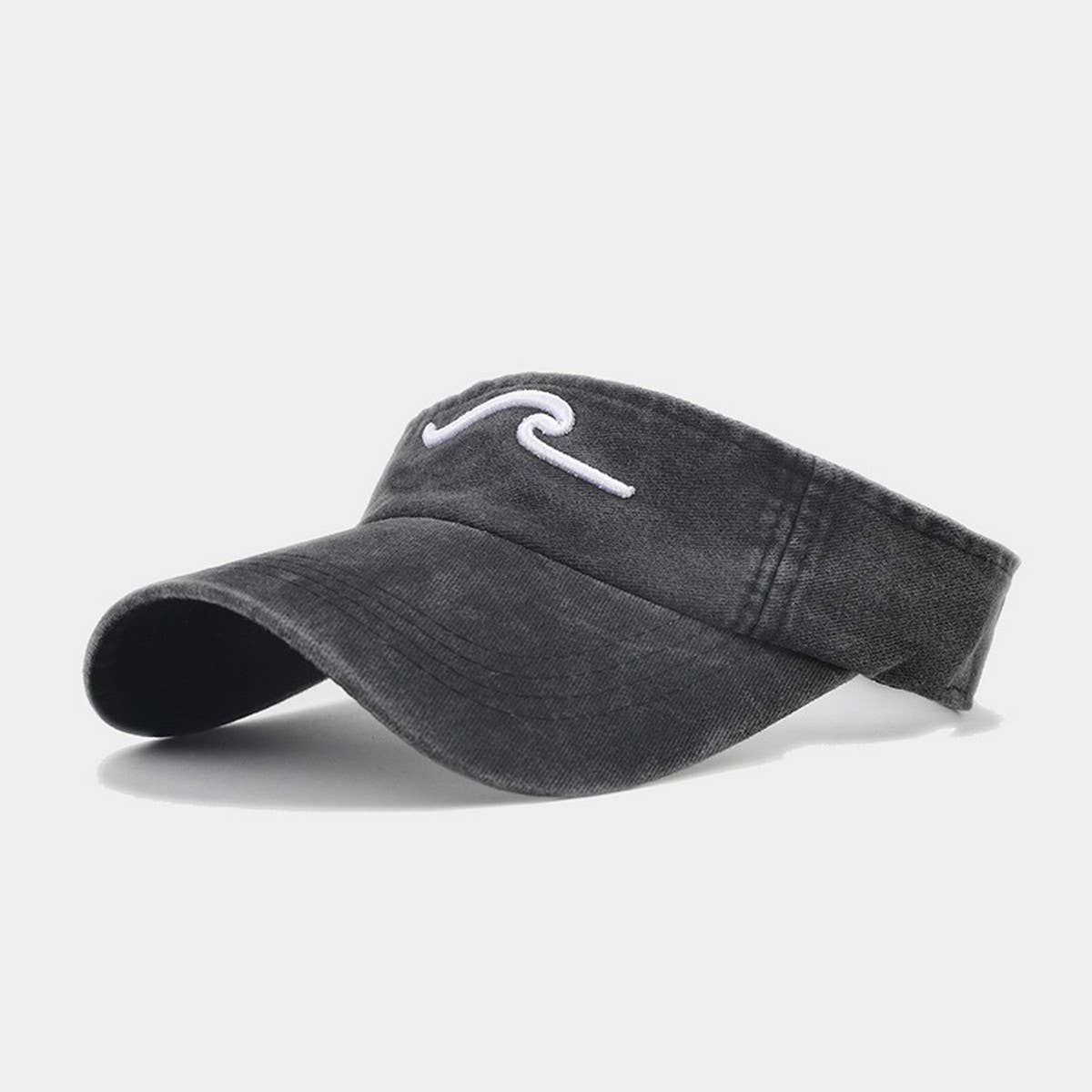 3D Wave Embroidered Visor Hat -Unisex Sunshade Cap_CWAH3299