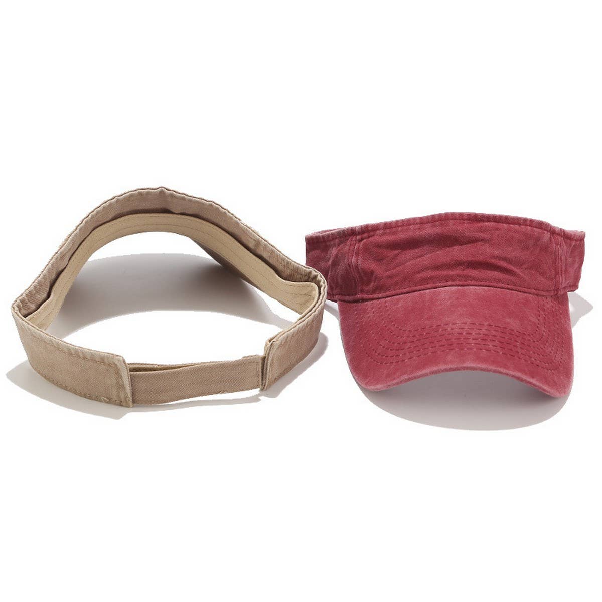 Washed Cotton Visor Hat - Street Style Sun Cap_CWAH3306