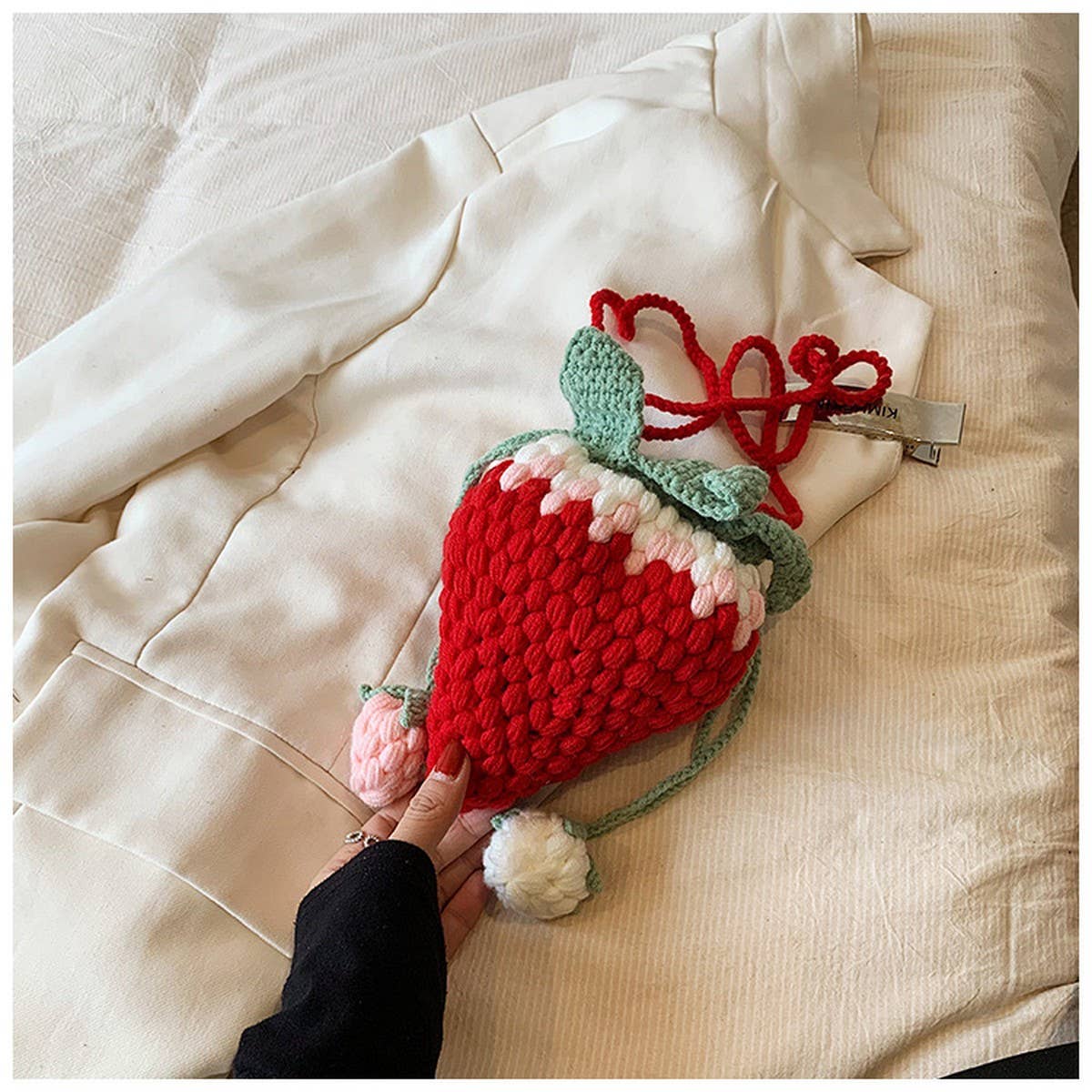 CUTE NEW CROCHET STRAWBERRY BAG_CWAB2399