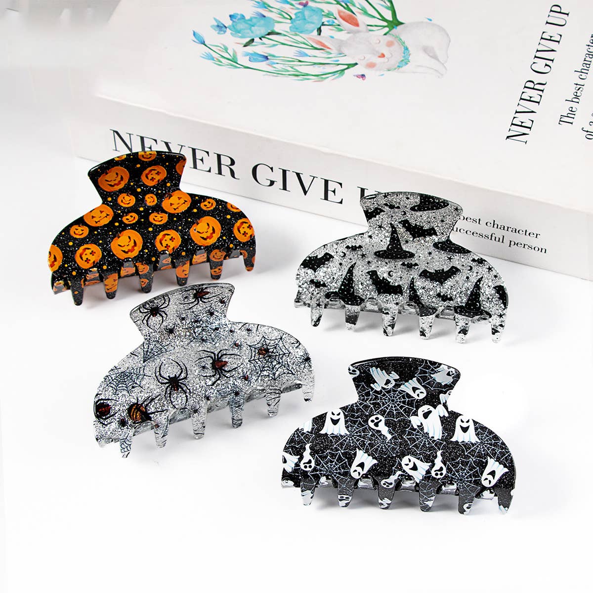 Halloween Magic Hat Hair Claw - Bat Pumpkin Ghost_CWAHA1448